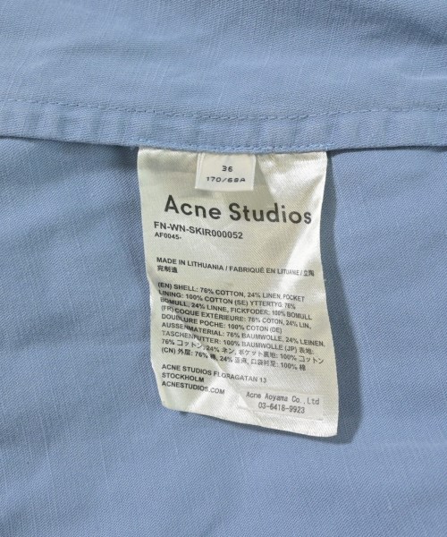 Acne Studios（アクネストゥディオズ）ひざ丈スカート 青 サイズ:36(S位) レディース/2200725692018