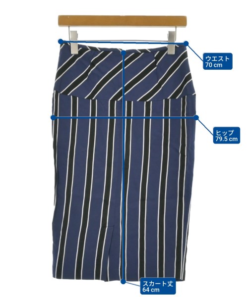 Acne Studios（アクネストゥディオズ）ひざ丈スカート 紺 サイズ:34(XS位) レディース/2200684760025