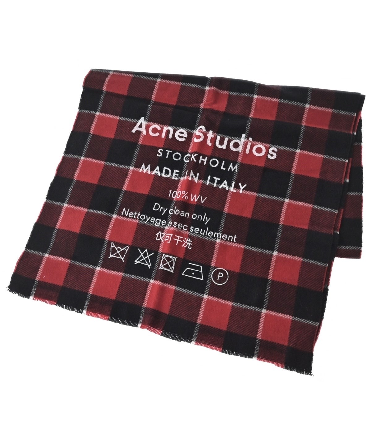 ACNE STUDIOS リネン ストライプ ワイド ブラウス アクネ ボルドー Acne Studios（アクネストゥディオズ）ストール 赤 サイズ