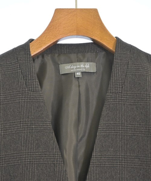 a day in the life UNITED ARROWS（アデイインザライフユナイテッドアローズ）ノーカラージャケット 茶 サイズ:40(M位) レディース/2200664664015