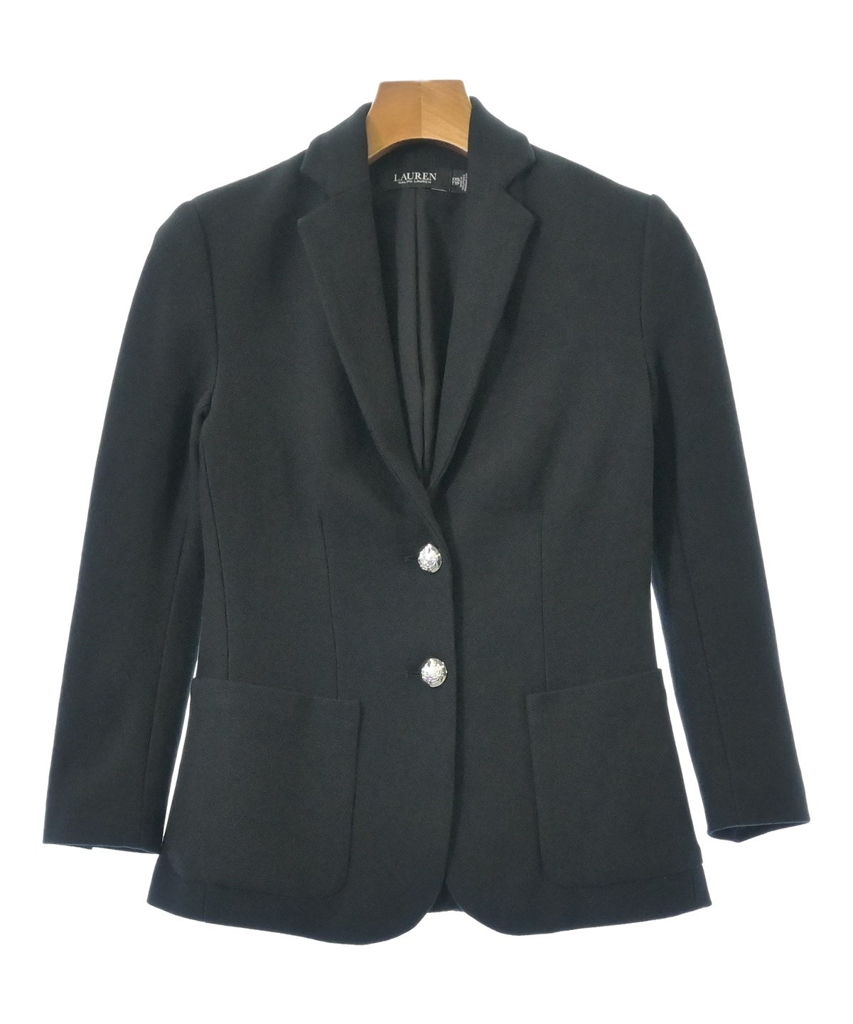 LAUREN RALPH LAUREN ノーカラーコート ブラック XXS LAUREN Ralph Lauren（ローレンラルフローレン）ジャケット 黒 サイズ