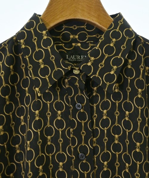 LAUREN Ralph Lauren（ローレンラルフローレン）シャツワンピース 黒 サイズ:8(L位) レディース/2200702824111