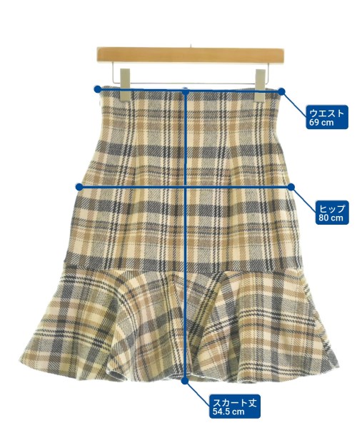 ME&ME COUTURE（ミーアンドミークチュール）ひざ丈スカート ベージュ サイズ:1(S位) レディース/2200628152039