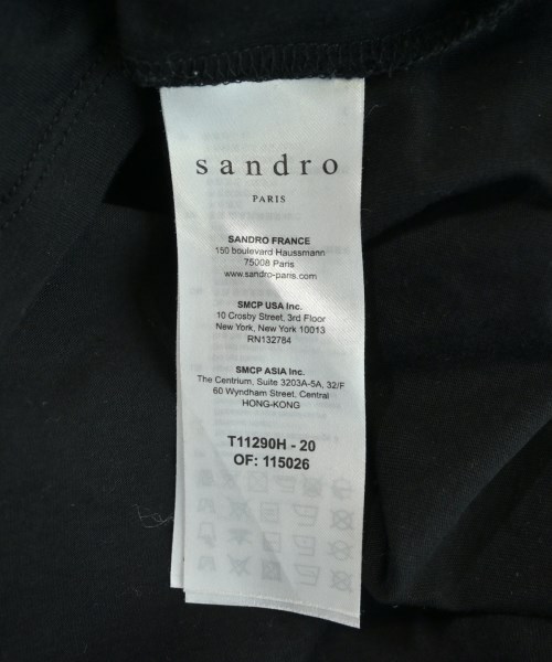 sandro（サンドロ）Tシャツ・カットソー 黒 サイズ:1(S位) レディース/2200720169034