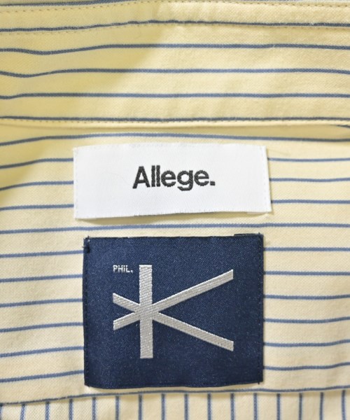 ALLEGE（アレッジ）カジュアルシャツ 黄 サイズ:1(S位) レディース/2200619554026