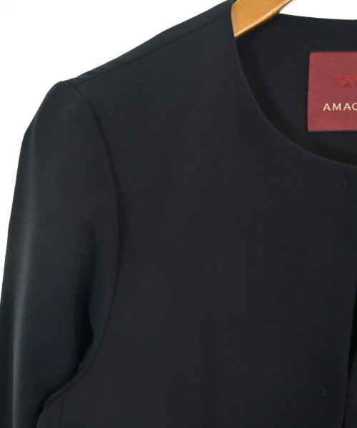 AMACA（アマカ）ノーカラージャケット 黒 サイズ:38(M位) レディース/2200647838013