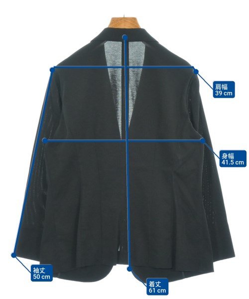 TRANS WORK（トランスワーク）テーラードジャケット 黒 サイズ:42(L位) レディース/2200620375160