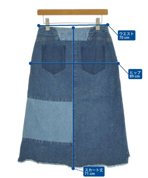 AKANE UTSUNOMIYA（アカネウツノミヤ）ひざ丈スカート 青 サイズ:38(M位) レディース/2200679028024