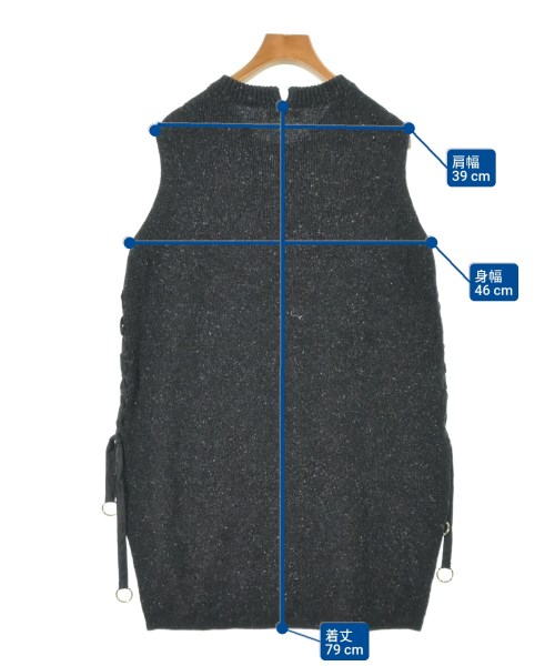 AKANE UTSUNOMIYA（アカネウツノミヤ）ベスト/ノースリーブ 黒 サイズ:36(S位) レディース/2200662807032