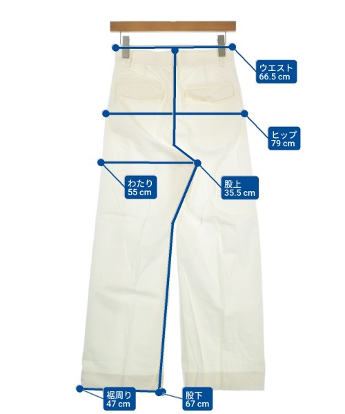MUSE de Deuxieme Classe（ミューズドゥドゥーズィーエムクラス）スラックス 白 サイズ:34(XS位) レディース/2200631752127
