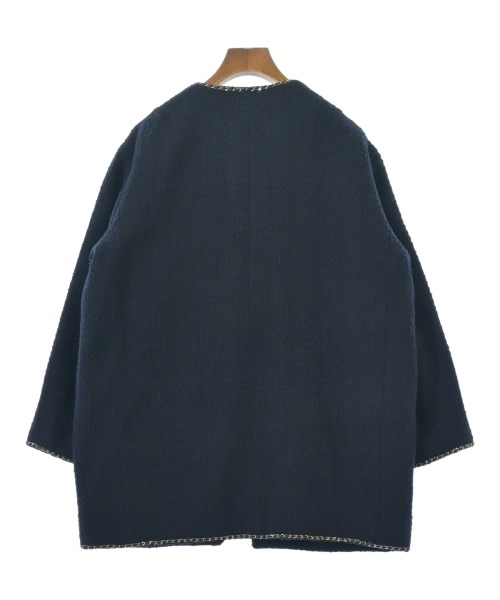 MUSE de Deuxieme Classe（ミューズドゥドゥーズィーエムクラス）ノーカラージャケット 紺 サイズ:F レディース/2200657233020