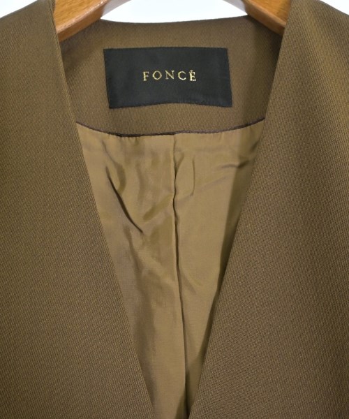 FONCE（フォンセ）ノーカラージャケット 茶 サイズ:36(S位) レディース/2200642869036