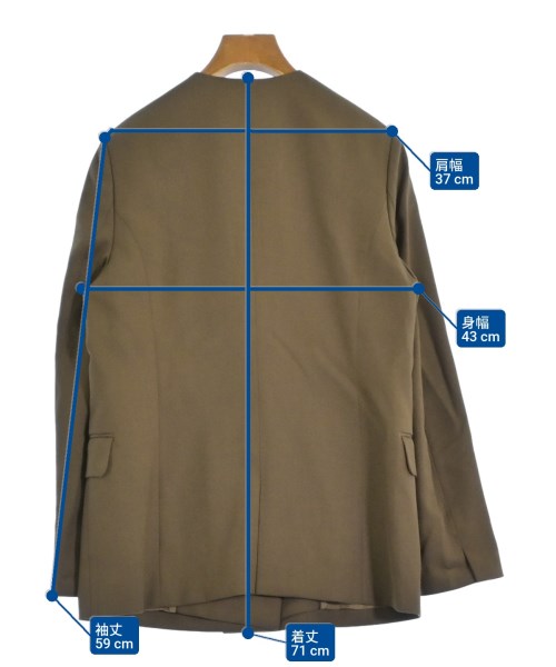 FONCE（フォンセ）ノーカラージャケット 茶 サイズ:36(S位) レディース/2200642869036