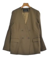 FONCE（フォンセ）ノーカラージャケット 茶 サイズ:36(S位) レディース/2200642869036