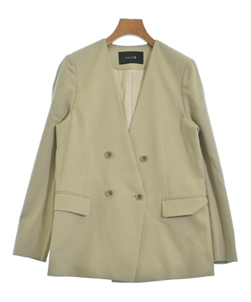 FONCE(フォンセ)ノーカラージャケット ベージュ サイズ:38(M位)/2200663813025