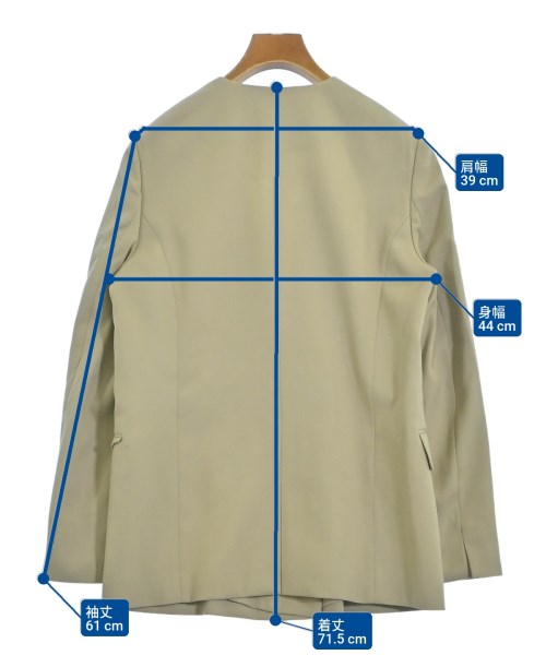 FONCE（フォンセ）ノーカラージャケット ベージュ サイズ:38(M位) レディース/2200663813025