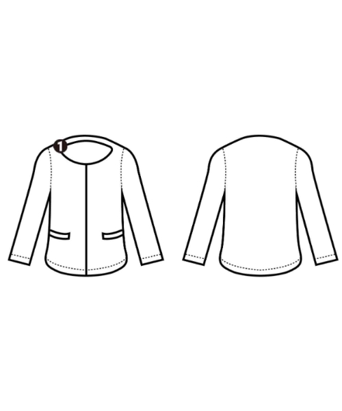 CINOH（チノ）ノーカラージャケット 黒 サイズ:38(M位) レディース/2200644748322