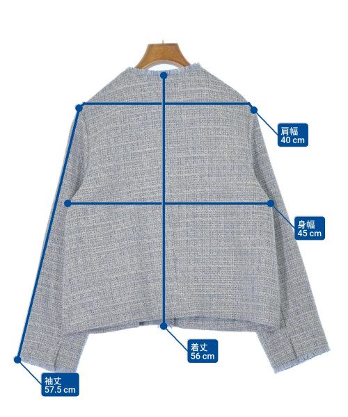 自由区（ジユウク）ノーカラージャケット 青 サイズ:38(M位) レディース/2200672942044