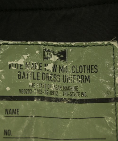 VOTE MAKE NEW CLOTHES（ヴォートメイクニュークローズ）ミリタリーブルゾン 黒 サイズ:M メンズ/2200695671020