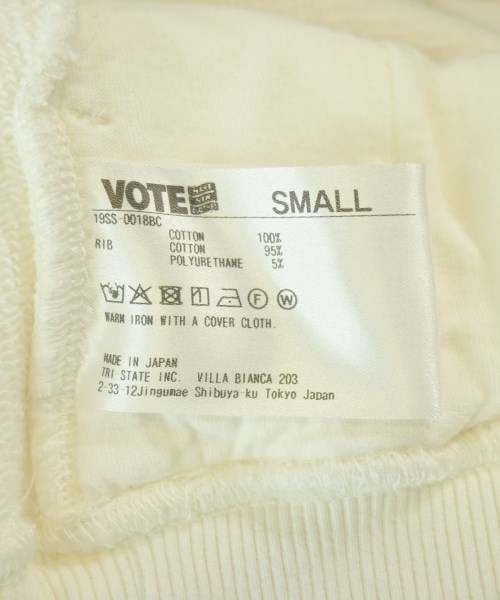 VOTE MAKE NEW CLOTHES（ヴォートメイクニュークローズ）パーカー 白 サイズ:S メンズ/2200711111035