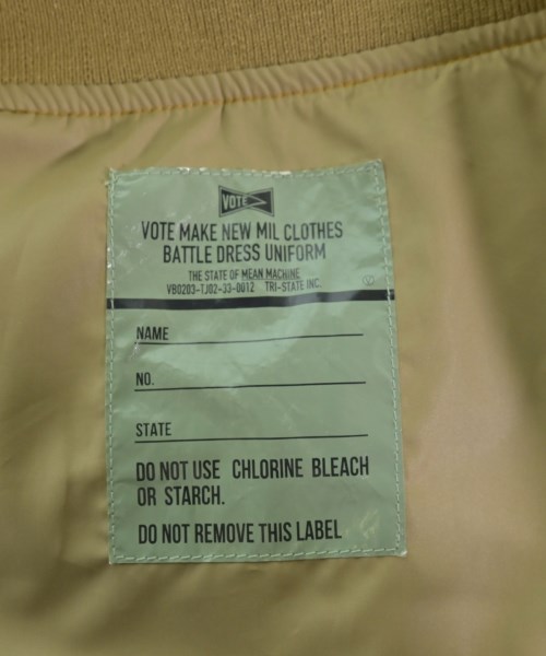 VOTE MAKE NEW CLOTHES（ヴォートメイクニュークローズ）ミリタリーブルゾン ベージュ サイズ:M レディース/2200682575010