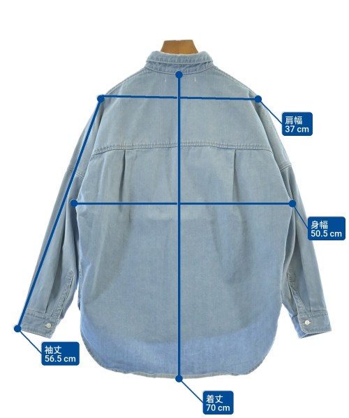 upper hights（アッパーハイツ）カジュアルシャツ 青 サイズ:0(XS位) レディース/2200614988178