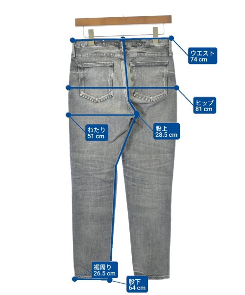 upper hights（アッパーハイツ）デニムパンツ グレー サイズ:24(S位) レディース/2200617493167