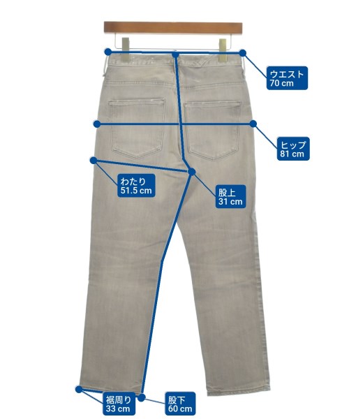 upper hights（アッパーハイツ）デニムパンツ グレー サイズ:23(XS位) レディース/2200614584028