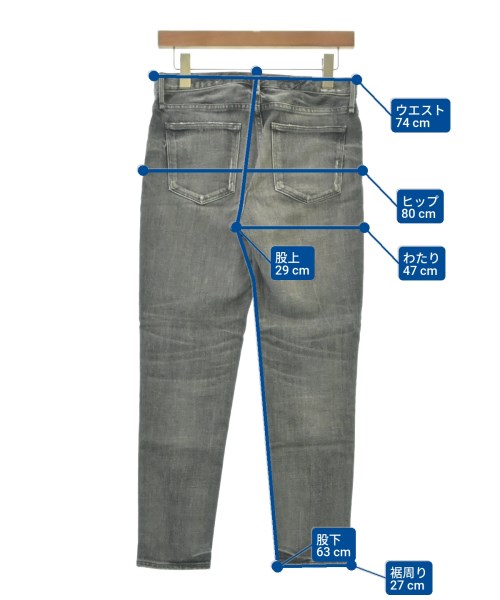upper hights（アッパーハイツ）デニムパンツ グレー サイズ:24(S位) レディース/2200618551026