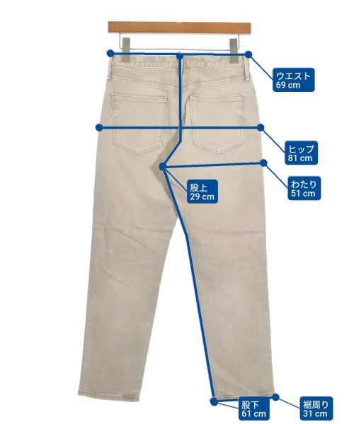 upper hights（アッパーハイツ）デニムパンツ ベージュ サイズ:22(XS位) レディース/2200655567554