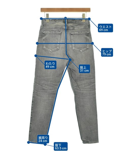 upper hights（アッパーハイツ）デニムパンツ グレー サイズ:23(XS位) レディース/2200709280033