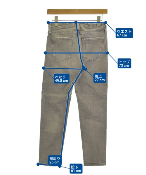 upper hights（アッパーハイツ）デニムパンツ グレー サイズ:22(XS位) レディース/2200682461160