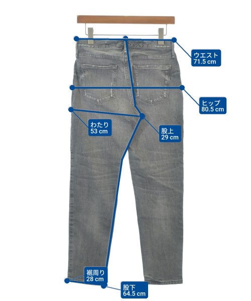 upper hights（アッパーハイツ）デニムパンツ グレー サイズ:23(XS位) レディース/2200684743011