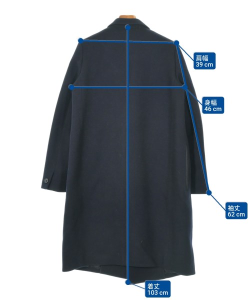 THE RERACS（ザリラクス）チェスターコート 紺 サイズ:38(S位) メンズ/2200634927034