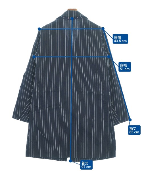 08sircus（ゼロエイトサーカス）チェスターコート 紺 サイズ:46(M位) メンズ/2200667196179