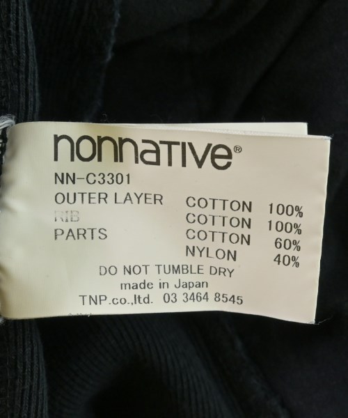 nonnative（ノンネイティブ）パーカー 黒 サイズ:1(M位) メンズ/2200616280058