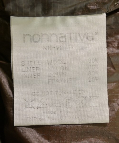 nonnative（ノンネイティブ）ダウンコート 茶 サイズ:1(M位) メンズ/2200612870017