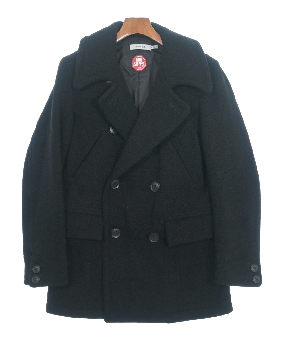 nonnative WIND STOPPER ブラック ピーコート nonnative（ノンネイティブ）ピーコート 黒 サイズ:1(M位) メンズ