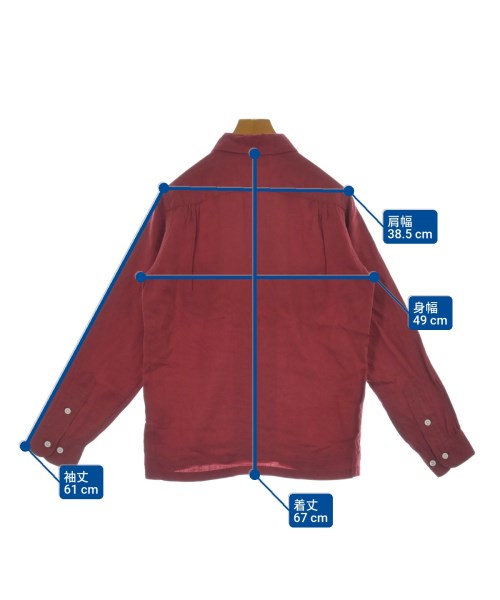 UNUSED（アンユーズド）カジュアルシャツ 赤 サイズ:2(M位) メンズ/2200658206030