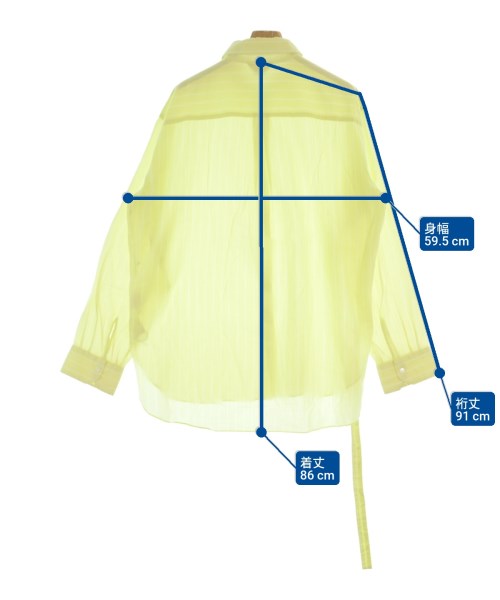 UNUSED（アンユーズド）カジュアルシャツ 黄 サイズ:2(M位) メンズ/2200643724174