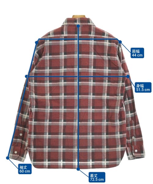 UNUSED（アンユーズド）カジュアルシャツ 赤 サイズ:2(M位) メンズ/2200663345052