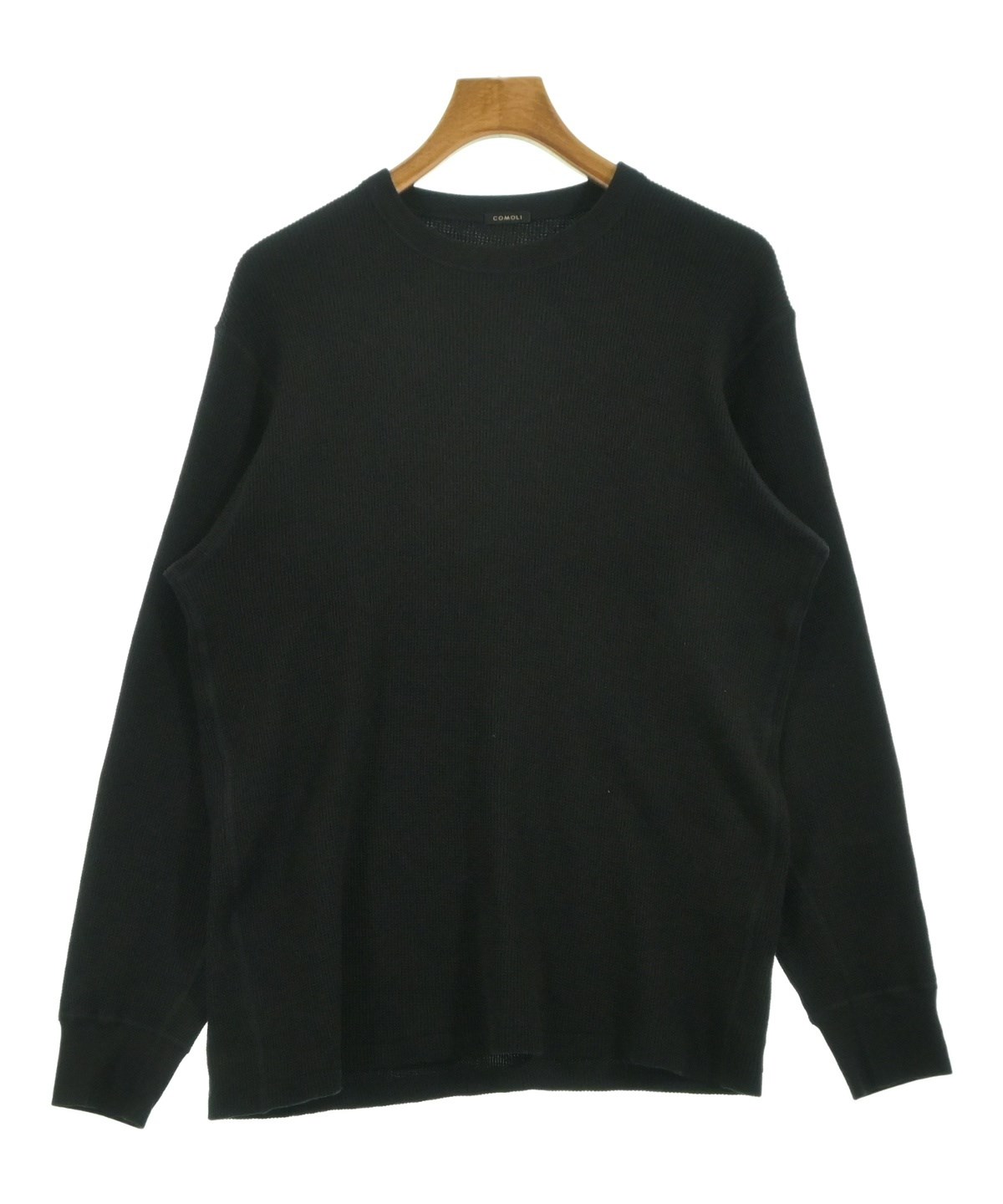 古着 comoli コモリ ラグラン スウェット 黒 中古・古着通販】COMOLI (コモリ) コットン裏毛クルーネック ブラック