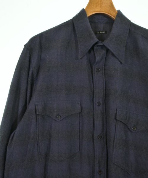 COMOLI（コモリ）カジュアルシャツ 紺 サイズ:2(M位) メンズ/2200641801013