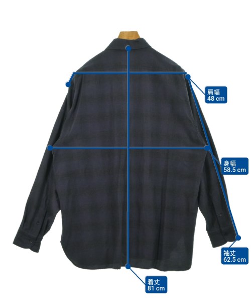 COMOLI（コモリ）カジュアルシャツ 紺 サイズ:2(M位) メンズ/2200641801013