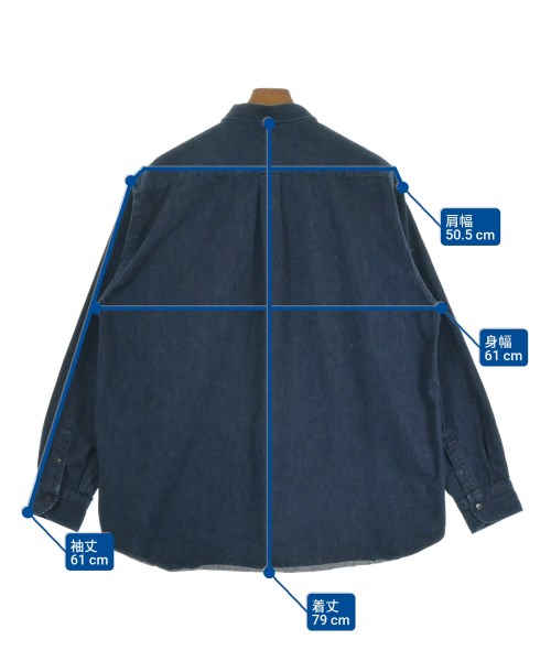 COMOLI（コモリ）カジュアルシャツ 青 サイズ:3(L位) メンズ/2200628308092