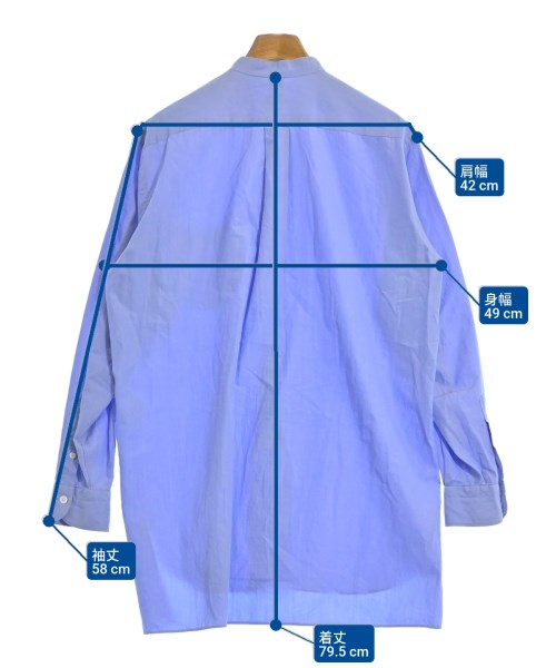 COMOLI（コモリ）カジュアルシャツ 青 サイズ:0(XS位) メンズ/2200630648018