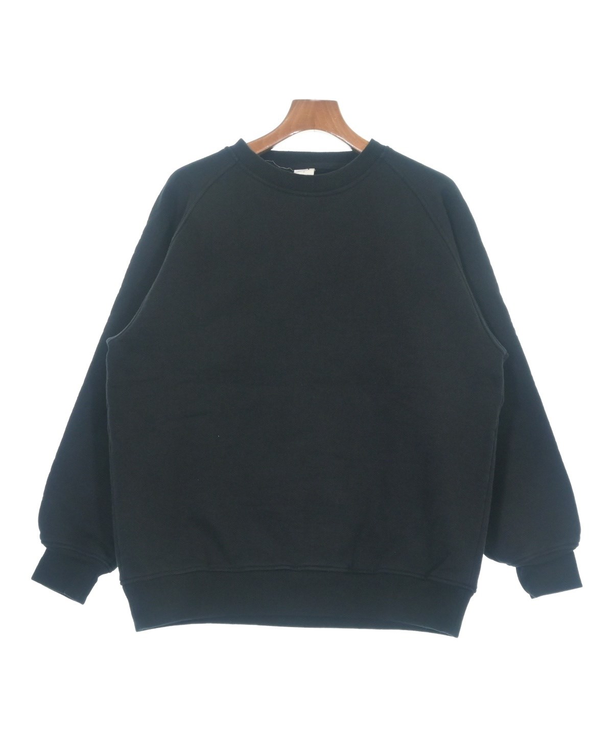 古着 comoli コモリ ラグラン スウェット 黒 COMOLI（コモリ）スウェット 黒 サイズ:2(M位) メンズ/2200632836116