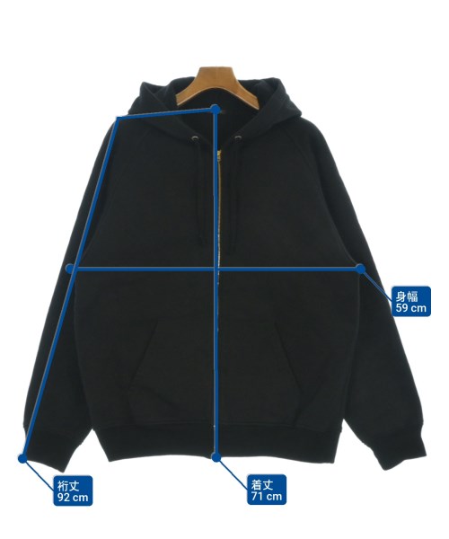 COMOLI（コモリ）パーカー 黒 サイズ:3(L位) メンズ/2200642909084