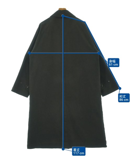 COMOLI（コモリ）ステンカラーコート 黒 サイズ:1(S位) メンズ/2200671884017