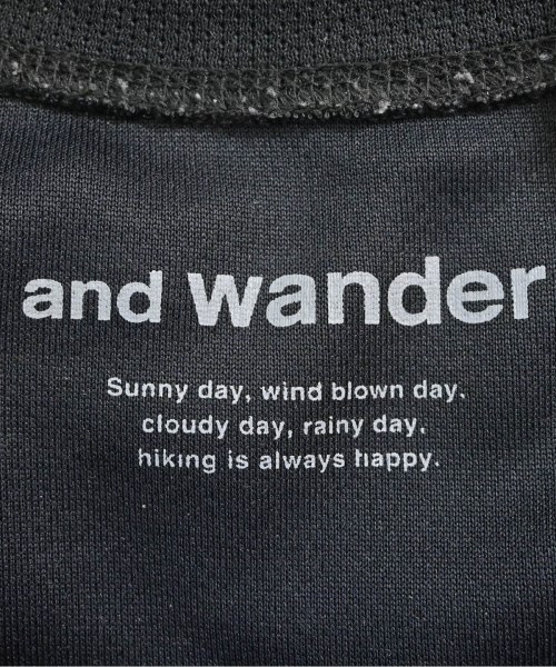 and wander（アンド　ワンダー）Tシャツ・カットソー 黒 サイズ:L メンズ/2200551358034
